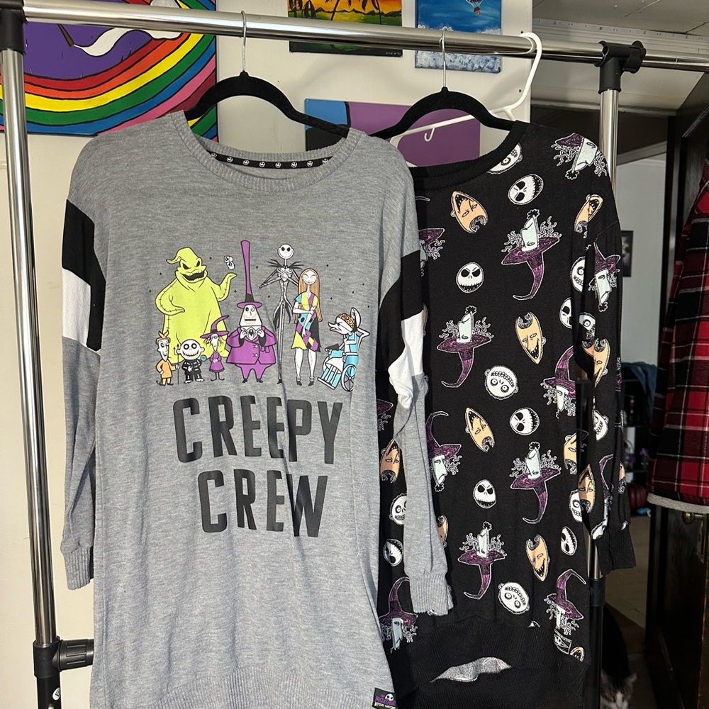 LAST CHANCE Gray and Black Nightmare Before Christmas Nightgowns